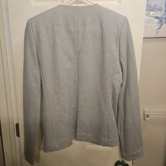 Calvin Klein chic Faux Suede Leather Paneled Blazer gray sz 12 NWT - Picture 6 of 6